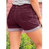 image:imageSidefeel Womens High Waisted Button Fly Jean ShortsBurgundy