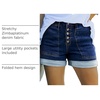 image:imageSidefeel Womens High Waisted Button Fly Jean ShortsDeep Blue