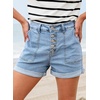 image:imageSidefeel Womens High Waisted Button Fly Jean ShortsIceland Blue