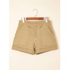 image:imageSidefeel Womens High Waisted Button Fly Jean ShortsKhaki