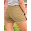 image:imageSidefeel Womens High Waisted Button Fly Jean ShortsKhaki