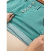 image:imageSidefeel Womens High Waisted Button Fly Jean ShortsLake Green