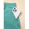 image:imageSidefeel Womens High Waisted Button Fly Jean ShortsLake Green