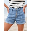 image:imageSidefeel Womens High Waisted Button Fly Jean ShortsLight Blue
