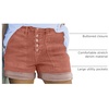 image:imageSidefeel Womens High Waisted Button Fly Jean ShortsMineral Red
