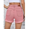 image:imageSidefeel Womens High Waisted Button Fly Jean ShortsPink