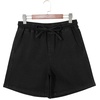 image:imageSidefeel Womens High Waisted Drawstring Summer Jean ShortsBlack