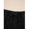 image:imageSidefeel Womens High Waisted Drawstring Summer Jean ShortsBlack