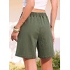 image:imageSidefeel Womens High Waisted Drawstring Summer Jean ShortsGreen