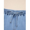 image:imageSidefeel Womens High Waisted Drawstring Summer Jean ShortsIceland Blue