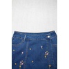 image:imageSidefeel Womens Jean Skirts Floral Mini Embroidered Wrap Denim SkortDark Blue