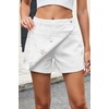 image:imageSidefeel Womens Jean Skirts Floral Mini Embroidered Wrap Denim SkortWhite