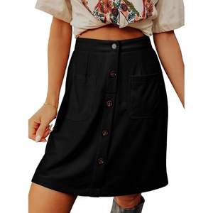 image:imageSidefeel Womens Corduroy Skirt High Waist Short SkirtsBlack