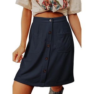 image:imageSidefeel Womens Corduroy Skirt High Waist Short SkirtsBlue