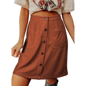 image:imageSidefeel Womens Corduroy Skirt High Waist Short SkirtsGold Flame