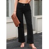 image:imageSidefeel Jeans for Women High Waisted Straight Leg Denim PantsBlack