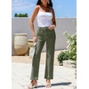 image:imageSidefeel Jeans for Women High Waisted Straight Leg Denim PantsGreen