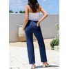 image:imageSidefeel Jeans for Women High Waisted Straight Leg Denim PantsNavy Blue