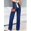 image:imageSidefeel Jeans for Women High Waisted Straight Leg Denim PantsNavy Blue