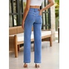 image:imageSidefeel Jeans for Women High Waisted Straight Leg Denim PantsSky Blue