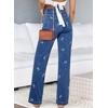 image:imageSidefeel Jeans for Women High Waisted Straight Leg Denim PantsU Blue