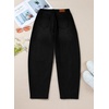 image:imageSidefeel Womens Barrel Jeans Wide Leg Mid Rise Y2k Ankle Denim PantsBlack
