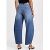 image:imageSidefeel Womens Barrel Jeans Wide Leg Mid Rise Y2k Ankle Denim PantsBluing