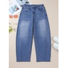 image:imageSidefeel Womens Barrel Jeans Wide Leg Mid Rise Y2k Ankle Denim PantsBluing