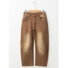 image:imageSidefeel Womens Barrel Jeans Wide Leg Mid Rise Y2k Ankle Denim PantsBrown