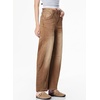 image:imageSidefeel Womens Barrel Jeans Wide Leg Mid Rise Y2k Ankle Denim PantsBrown