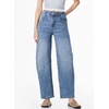 image:imageSidefeel Womens Barrel Jeans Wide Leg Mid Rise Y2k Ankle Denim PantsStarry Blue