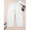 image:imageSidefeel Womens Barrel Jeans Wide Leg Mid Rise Y2k Ankle Denim PantsWhite
