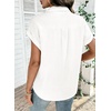 image:imageSidefeel Womens Denim Shirt Short Sleeve V Neck Button Down Jean Shirts Trendy Casual Oversized Loose Fit Summer Tops BlousesWhite