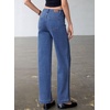 image:imageSidefeel Womens High Waist Stretchy Wide Leg Cargo Ankle JeansBlue