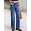 image:imageSidefeel Womens High Waist Stretchy Wide Leg Cargo Ankle JeansBlue