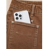 image:imageSidefeel Womens High Waist Stretchy Wide Leg Cargo Ankle JeansBrown
