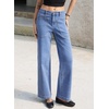 image:imageSidefeel Womens High Waist Stretchy Wide Leg Cargo Ankle JeansIceland Blue