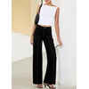 image:imageSidefeel Womens High Waisted Jeans Loose Fit Wide Leg Denim PantsBlack