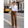 image:imageSidefeel Womens High Waisted Jeans Loose Fit Wide Leg Denim PantsBrown
