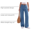 image:imageSidefeel Womens High Waisted Jeans Loose Fit Wide Leg Denim PantsLight Blue