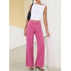 image:imageSidefeel Womens High Waisted Jeans Loose Fit Wide Leg Denim PantsRose Red