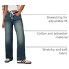 image:imageSidefeel Womens High Waisted Straight Leg Jeans Drawstring Denim PantsBlue Sapphire