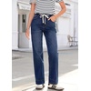 image:imageSidefeel Womens High Waisted Straight Leg Jeans Drawstring Denim PantsBluing