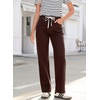 image:imageSidefeel Womens High Waisted Straight Leg Jeans Drawstring Denim PantsChicory Coffee