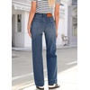 image:imageSidefeel Womens High Waisted Straight Leg Jeans Drawstring Denim PantsDark Blue