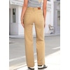 image:imageSidefeel Womens High Waisted Straight Leg Jeans Drawstring Denim PantsKhaki