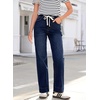 image:imageSidefeel Womens High Waisted Straight Leg Jeans Drawstring Denim PantsNavy Blue