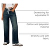 image:imageSidefeel Womens High Waisted Straight Leg Jeans Drawstring Denim PantsReal Teal