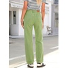 image:imageSidefeel Womens High Waisted Straight Leg Jeans Drawstring Denim PantsSmoke Green
