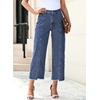 image:imageSidefeel Womens High Waisted Straight Leg Jeans Loose Cropped Denim PantsA Sky Blue